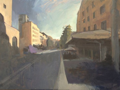 מתן סקופסקי, קינג ג'ורג', 2021, שמן על בד, 100x140ס"מ. צילום באדיבות האמן.