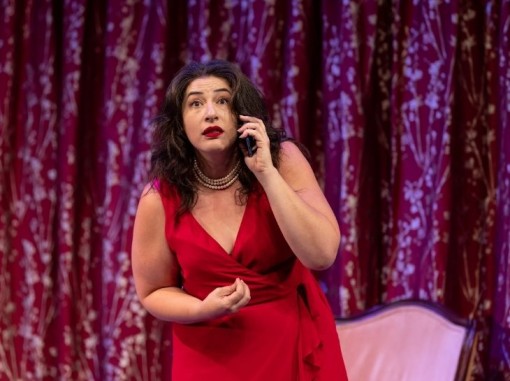 צעירה במבט תדהמה משוחחת בטלפון